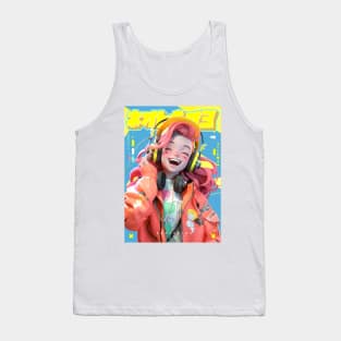 HEADPHONE GAL 1000 - NEOTOKIO3 100%ドPE / GOOD VIBE | Anime Manga Kawaii Anime Girl Pop Art 3D | PROUD OTAKU Tank Top